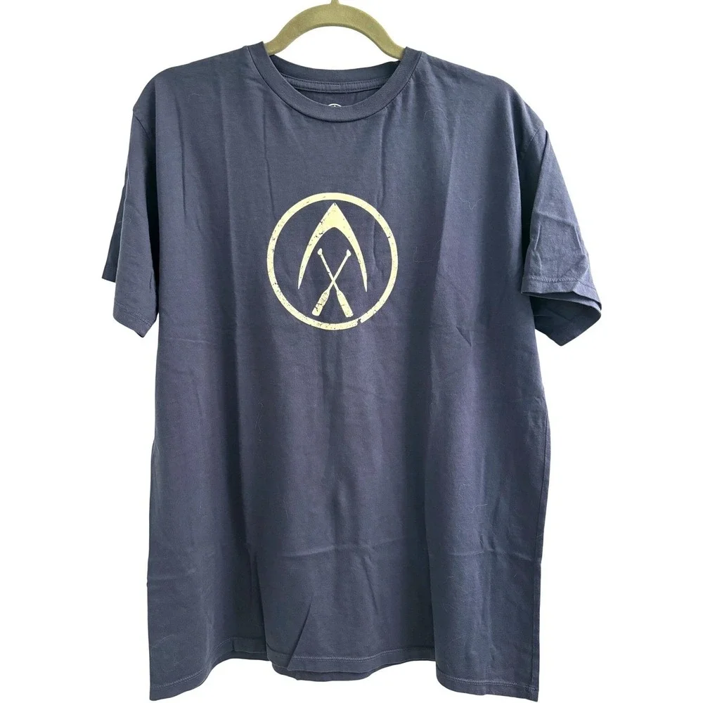 NEW‎ Takel Mens T-Shirt Navy Blue Cotton Short Sleeve Made in USA Size Large